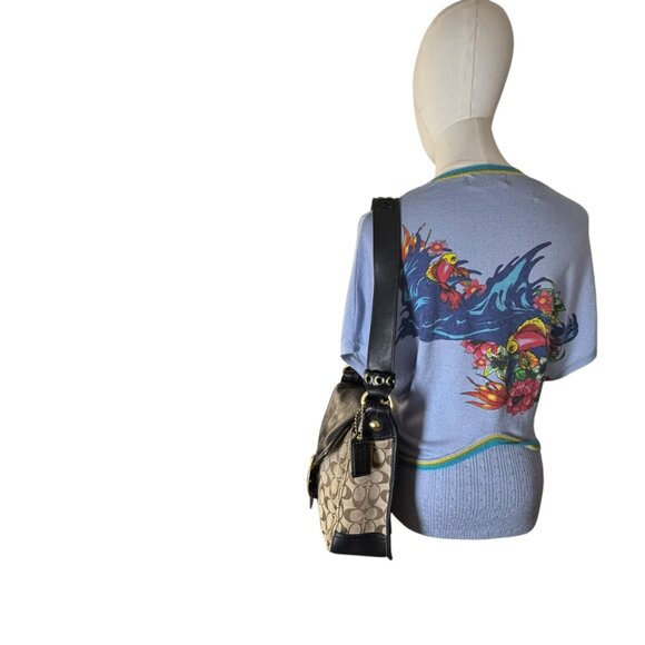 Coach Bleecker Vintage Canvas and Leather Buckle Flap Crossbody Bag - Picture 5 of 14